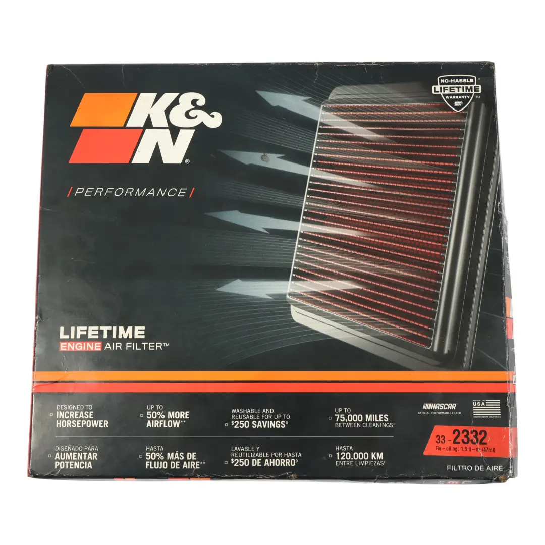  K&N Filtre À Air BMW E81 E87 E90 E92 Lifetime Engine Air Filter 33-2332 - SKU LIFETIME-ENGINE-AIR-FILTER - Numéro de pièce LIFETIME-ENGINE-AIR-FILTER