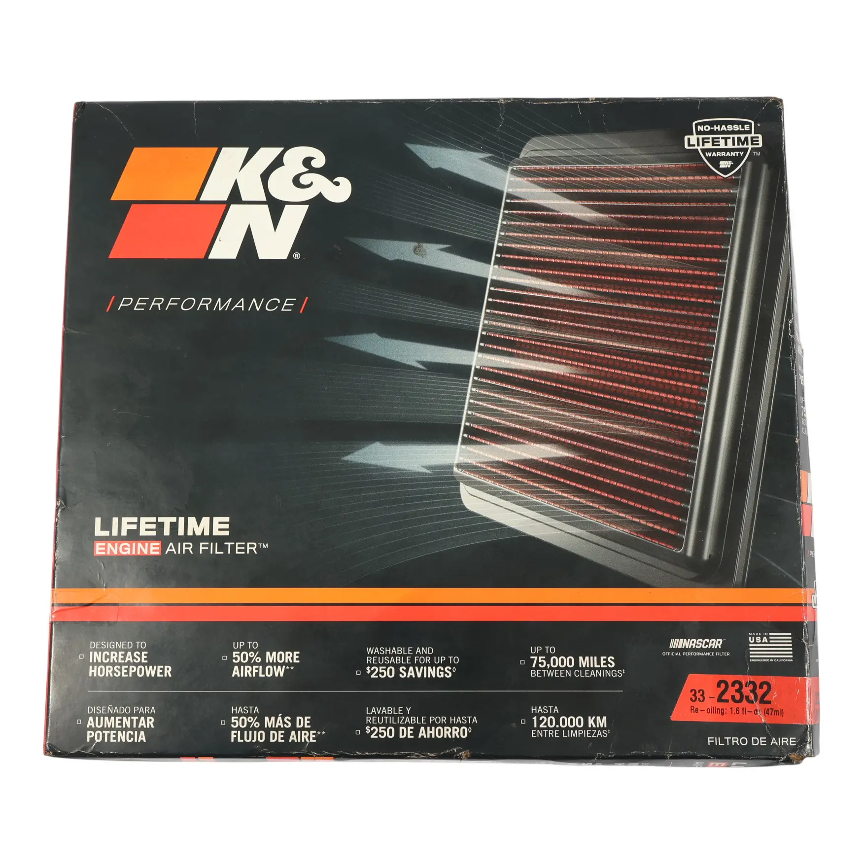 K&N Luftfilter BMW E81 E87 E90 E92 Lifetime Motorluftfilter 33-2332