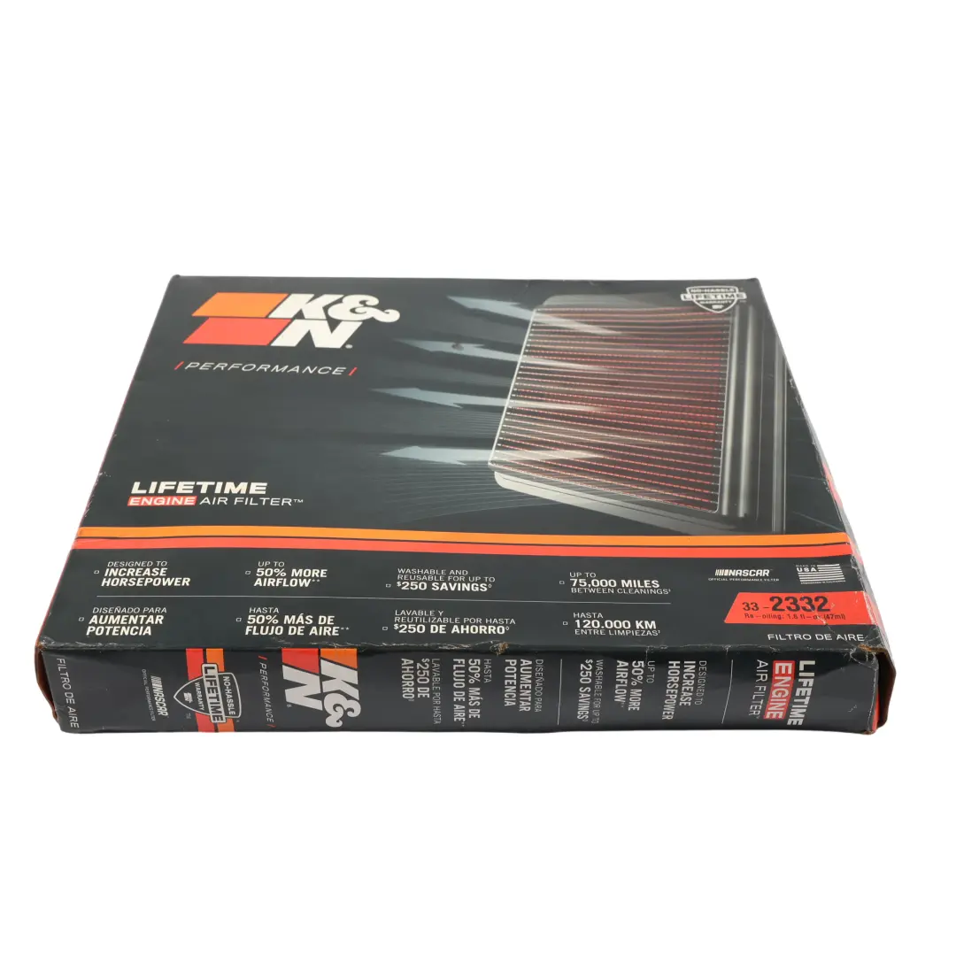  K&N Air Filter BMW E81 E87 E90 E92 Lifetime Engine Air Filter Insert 33-2332 - SKU LIFETIME-ENGINE-AIR-FILTER - Part number LIFETIME-ENGINE-AIR-FILTER