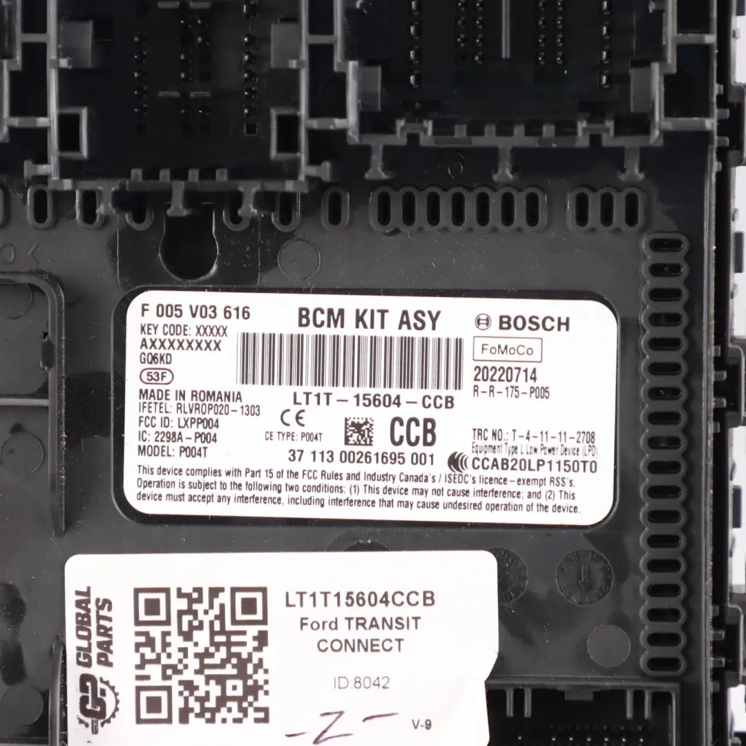 Mk2 Body Control Module BSI Unit P004T LT1T-15604-CCB to Ford Transit Connect with Part number LT1T15604CCB Ford Transit Connect Mk2 Body Control Module BSI Unit P004T LT1T-15604-CCB - SKU LT1T15604CCB - Part number LT1T15604CCB
