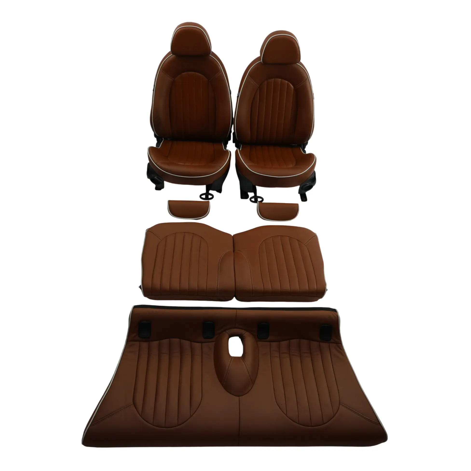 Mini R52 Heated Sport Malt Brown Leather English Seats Front Rear Seat Sidewalk