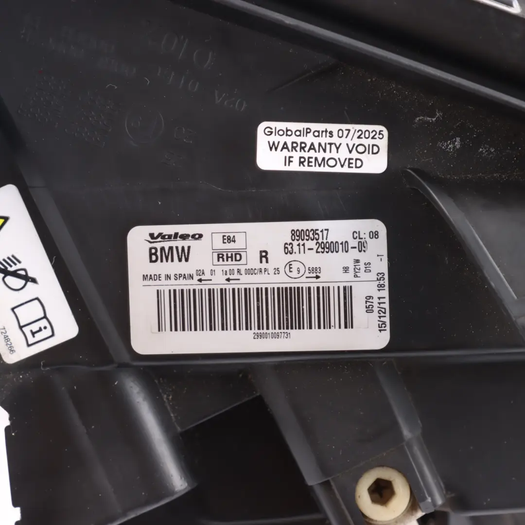BMW X1 E84 Bi-Xenon Headlight Headlamp Light Front Driver's Side O/S 2990010 - SKU RHD-2993494-1 - Part number 2993494