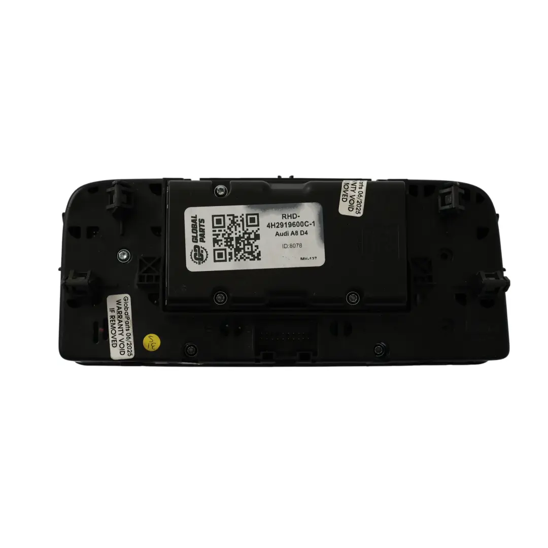 Audi A8 D4 Sat Navi Multimedia Head Unit Radio Control Switch Panel - SKU RHD-4H2919600C-1 - Part number 4H2919600C