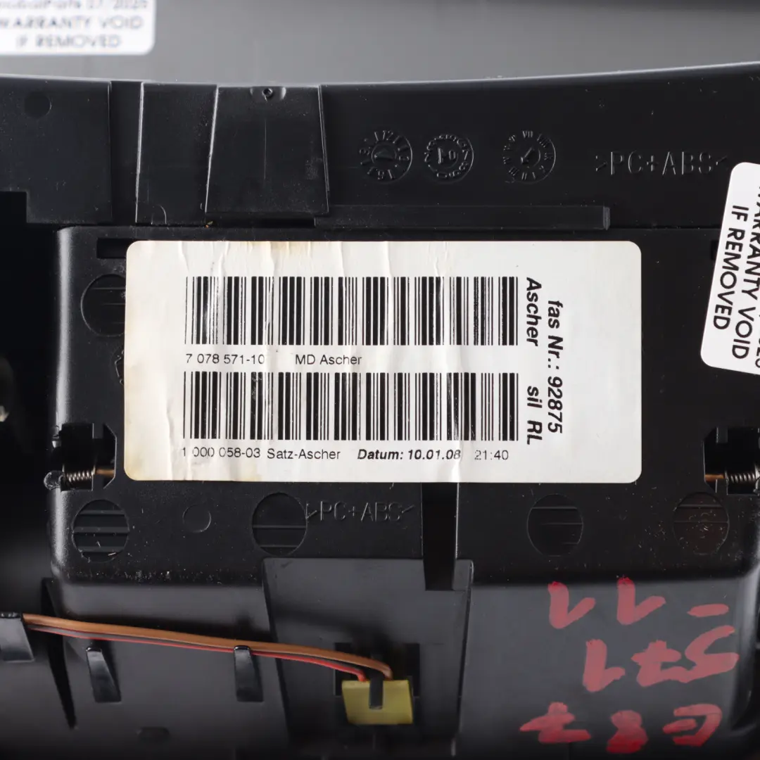 BMW 1 Series 27 E87 Ashtray Finisher Tray Decor Titan Matt Silver Front - SKU rhd-7078571-27 - Part number 7078571