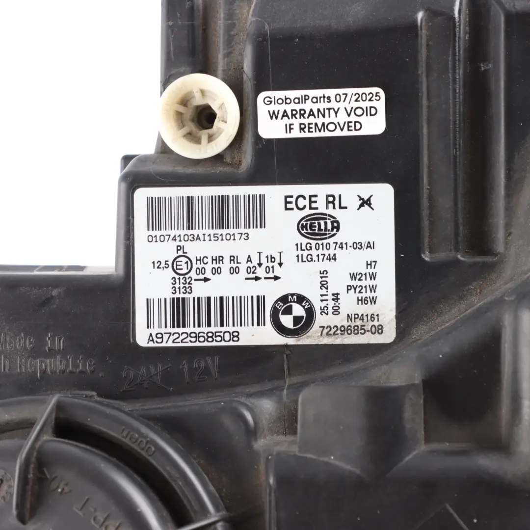 BMW F20 F21 Head Lamp Headlight Front Lamp Light Left N/S - SKU RHD-7229685-4 - Part number 7229685