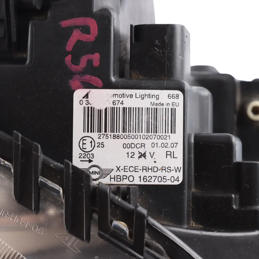 Drivers Side Xenon Headlight Right O/S to Mini Cooper R55 R56 R57 with Part number 7269990 Mini Cooper R55 R56 R57 Drivers Side Xenon Headlight Right O/S - SKU rhd-7269990 - Part number 7269990