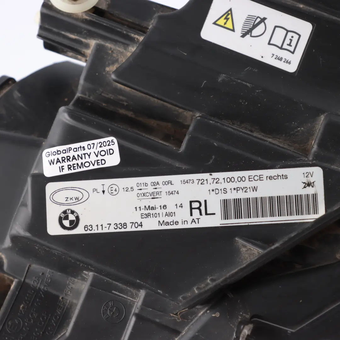 Headlight Headlamp Front Lamp Xenon AKL Right O/S to BMW F30 F31 Bi with Part number 7338704 BMW F30 F31 Bi Headlight Headlamp Front Lamp Xenon AKL Right O/S - SKU RHD-7338704-1 - Part number 7338704