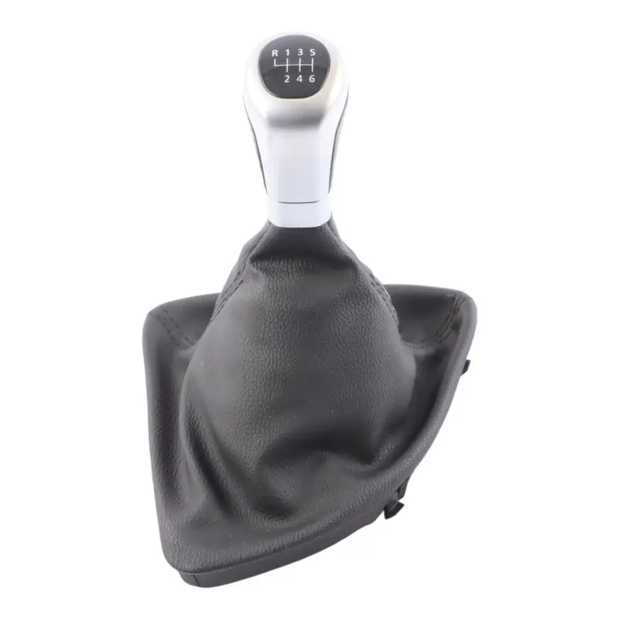 BMW E81 E82 E87 Shift Gear Knob With Cover Leather Chrome Ring - SKU RHD-7595327 - Part number 7595327