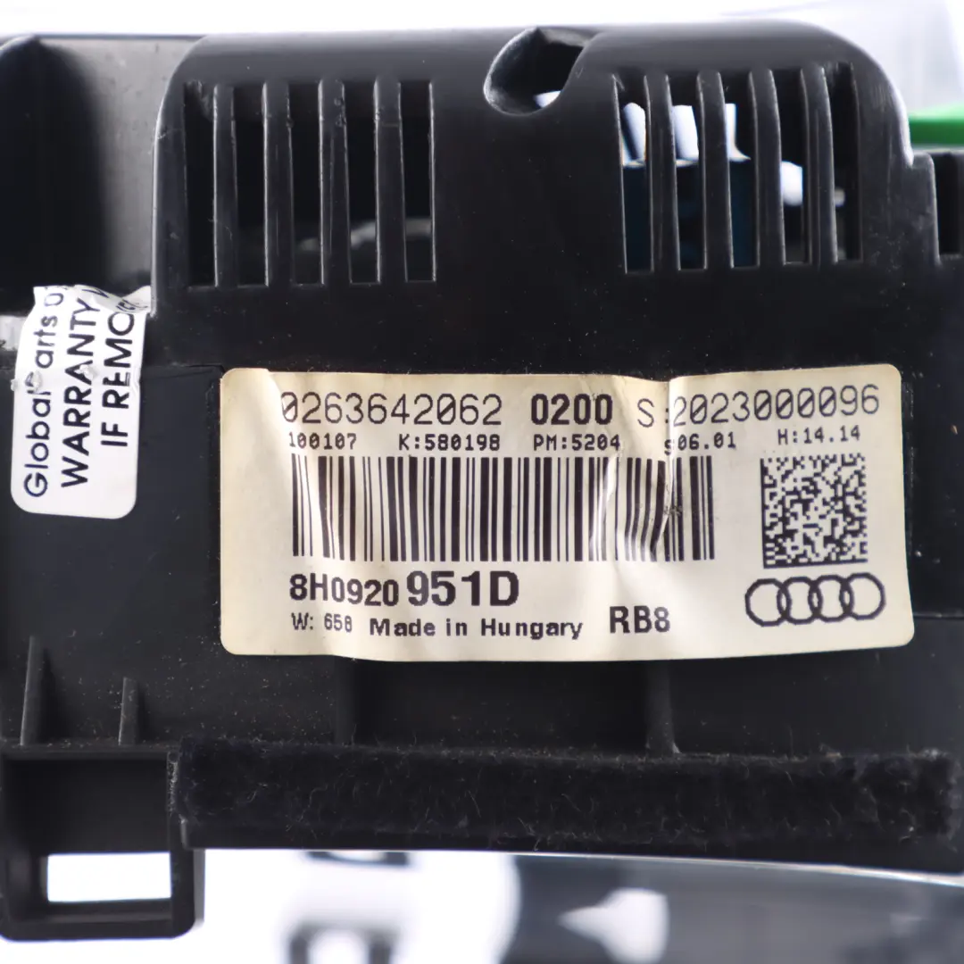 Audi A4 B7 Cabrio Instrument Cluster Speedometer Clocks Diesel Engine - SKU RHD-8H0920951D - Part number 8H0920951D