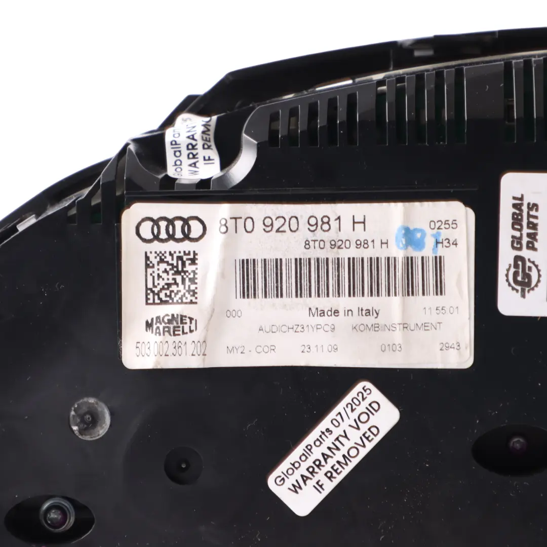 Instrument Cluster Speedo Clocks Manual Gearbox to Audi A5 8T Petrol with Part number 8T0920981H Audi A5 8T Petrol Instrument Cluster Speedo Clocks Manual Gearbox - SKU RHD-8T0920981H-1 - Part number 8T0920981H