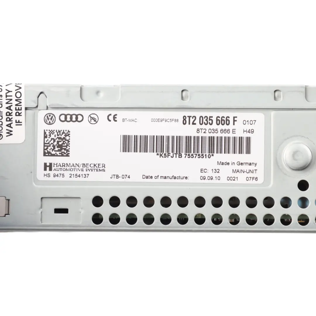 Sat Navi Stereo Radio Audio MMI Head Unit CD Player 8T2035666F to Audi Q5 8R with Part number 8T2035666JX Audi Q5 8R Sat Navi Stereo Radio Audio MMI Head Unit CD Player 8T2035666F - SKU RHD-8T2035666JX - Part number 8T2035666JX