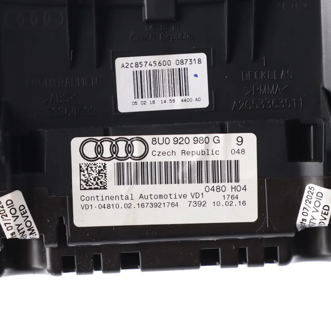 Instrument Cluster Speedo Clocks Diesel Manual to Audi Q3 8U with Part number 8U0920980G Audi Q3 8U Instrument Cluster Speedo Clocks Diesel Manual - SKU RHD-8U0920980G-1 - Part number 8U0920980G