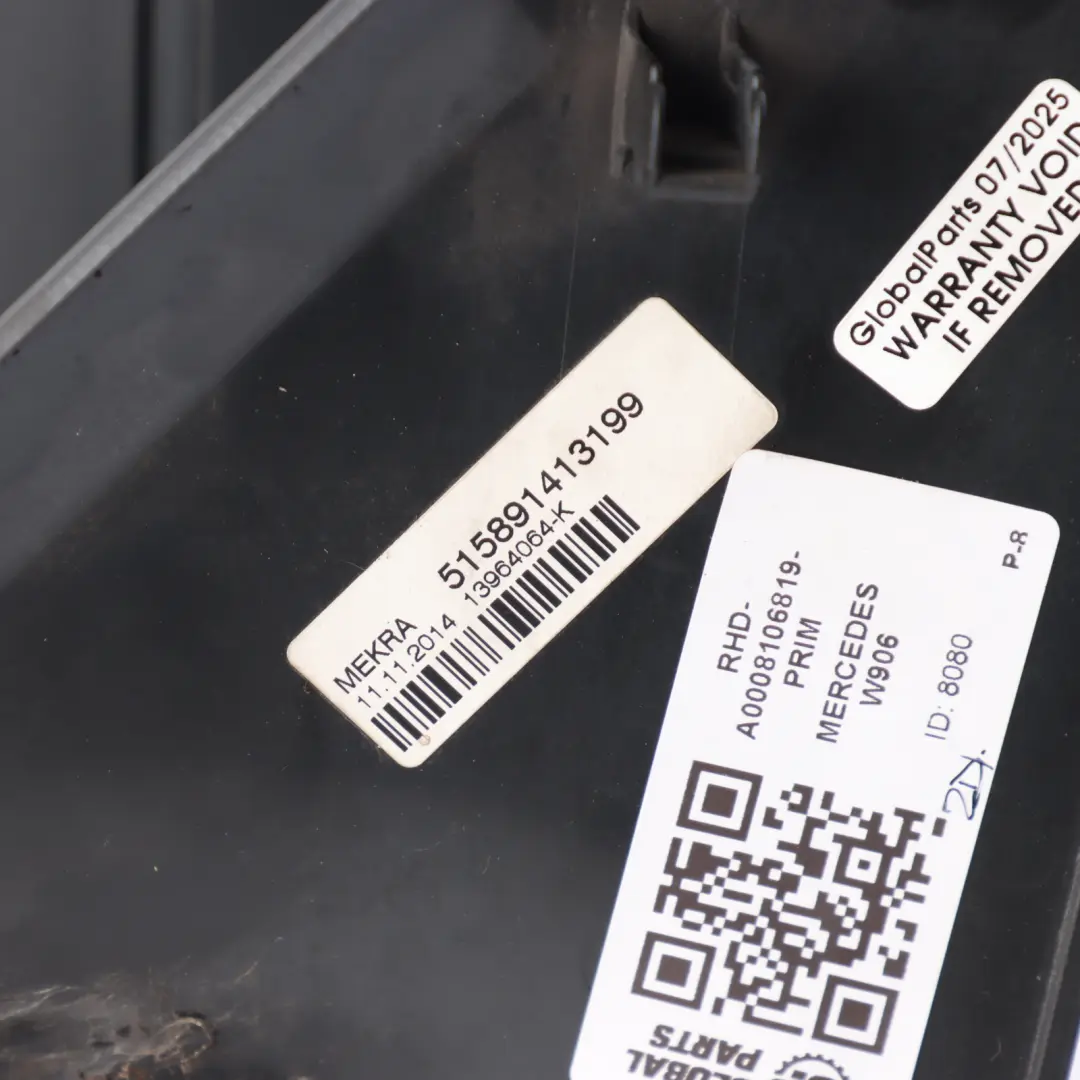 Wing Mirror Door Right O/S Outside Primed to Mercedes W906 with Part number A0008106819 Mercedes W906 Wing Mirror Door Right O/S Outside Primed - SKU RHD-A0008106819-PRIM - Part number A0008106819