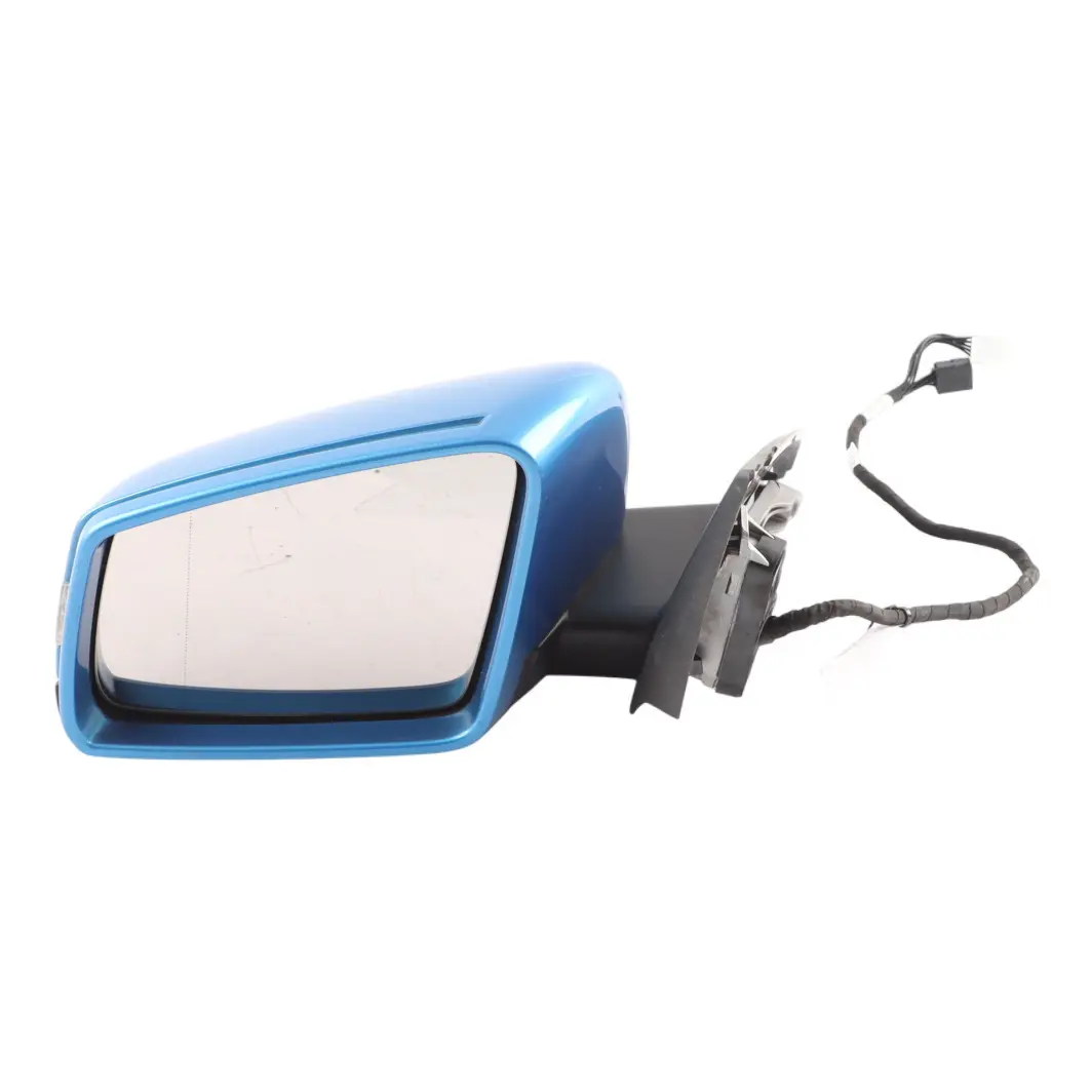 Wing Mirror Door Power Fold Left N/S South Seas Blue Metallic-162 to Mercedes W176 with Part number A1768100500 Mercedes W176 Wing Mirror Door Power Fold Left N/S South Seas Blue Metallic-162 - SKU RHD-A1768100500-SSB - Part number A1768100500