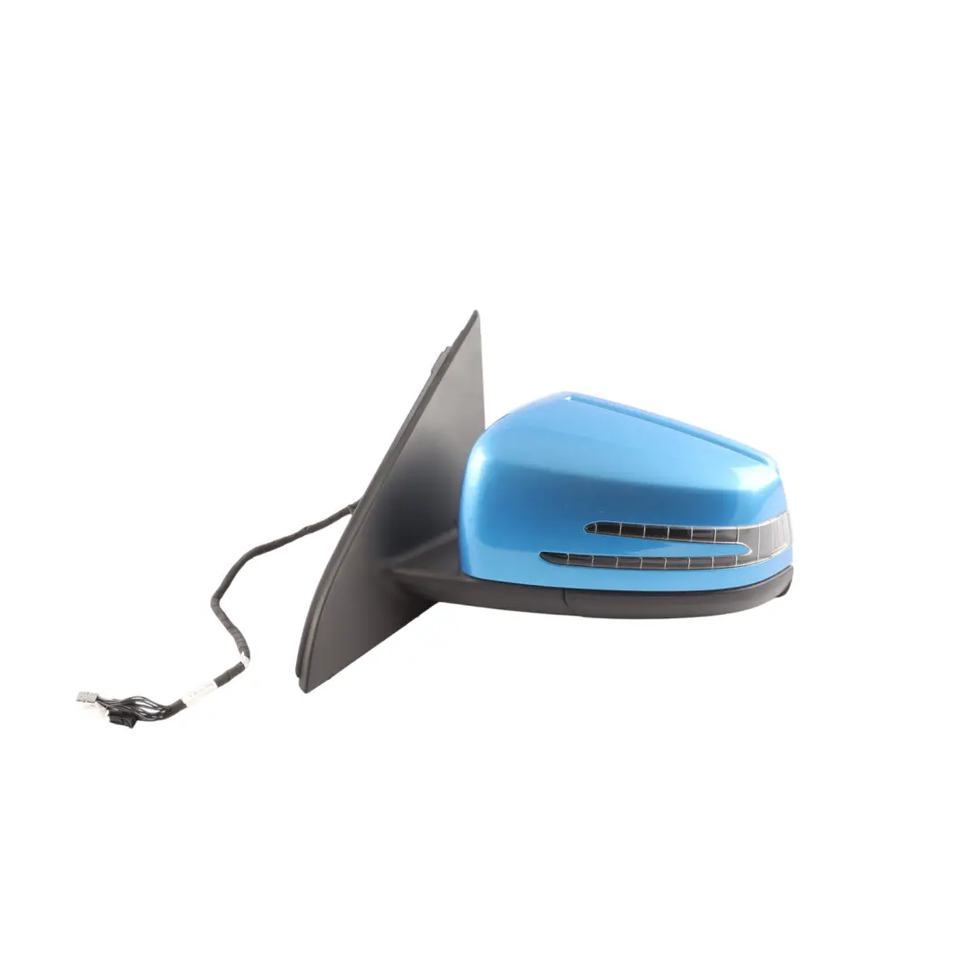 Mercedes W176 Wing Mirror Door Power Fold Left N/S South Seas Blue Metallic-162 - SKU RHD-A1768100500-SSB - Part number A1768100500