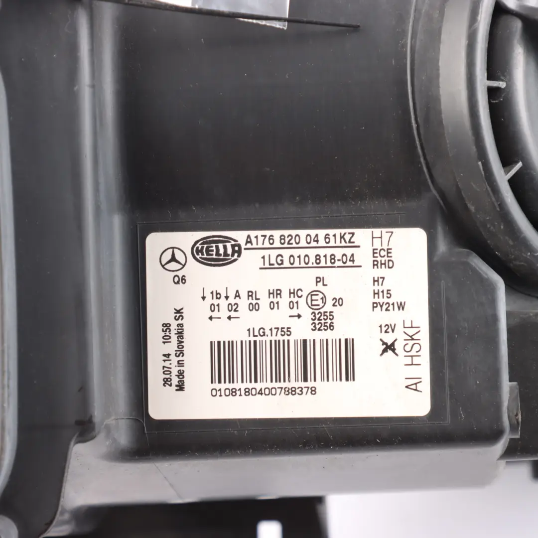 Headlight Headlamp Lamp Front Right O/S to Mercedes W176 with Part number A1768200461 Mercedes W176 Headlight Headlamp Lamp Front Right O/S - SKU RHD-A1768200461-1 - Part number A1768200461