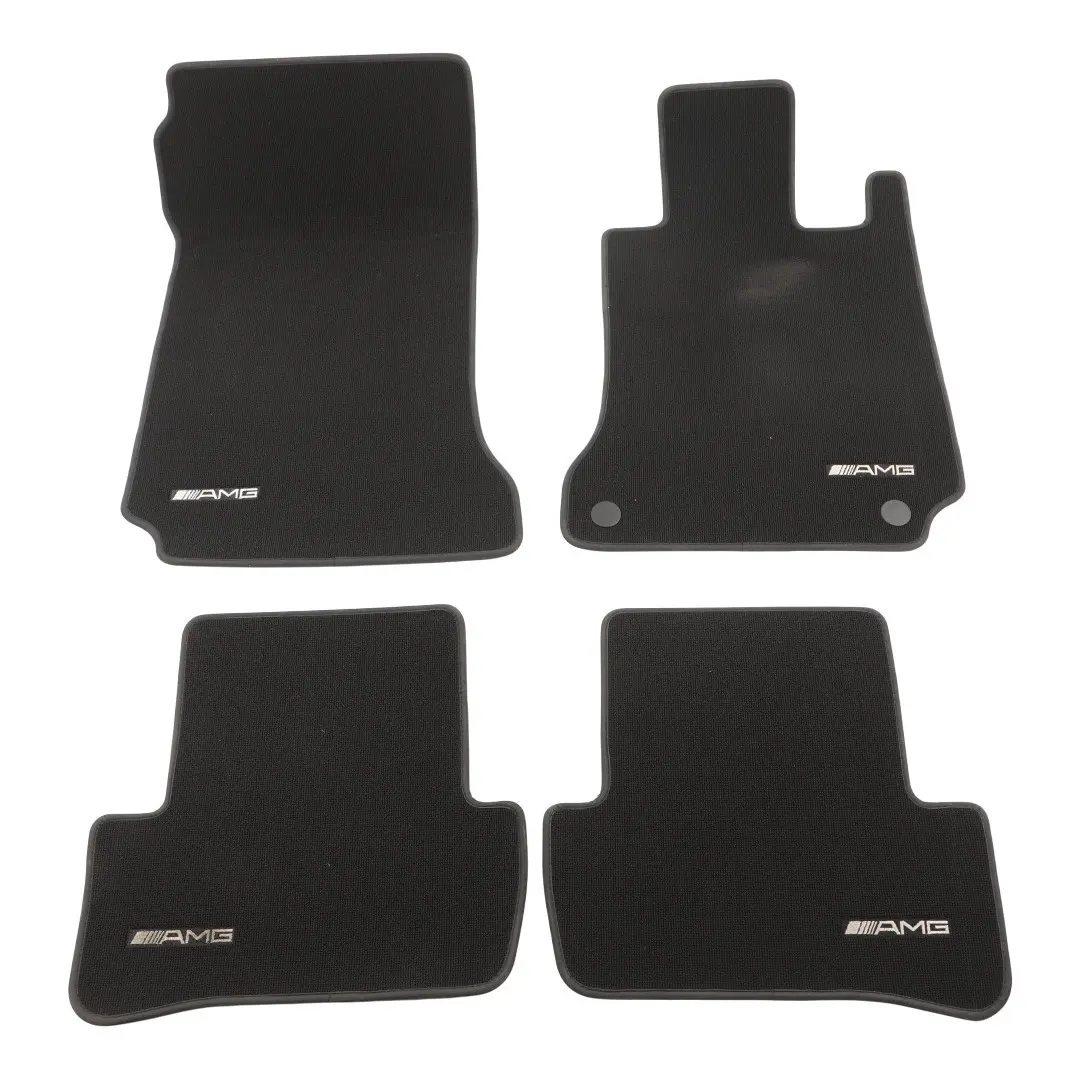 Mercedes W204 Floor Mats Set AMG Interior Front Rear Covers Black A2046800448