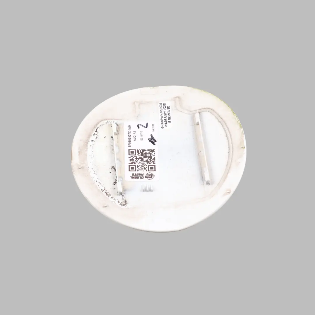 Audi A3 8P Fuel Filler Flap Cap Cover Ibis White - Y9C - SKU 8P0809907C-IWH - Part number 8P0809907C