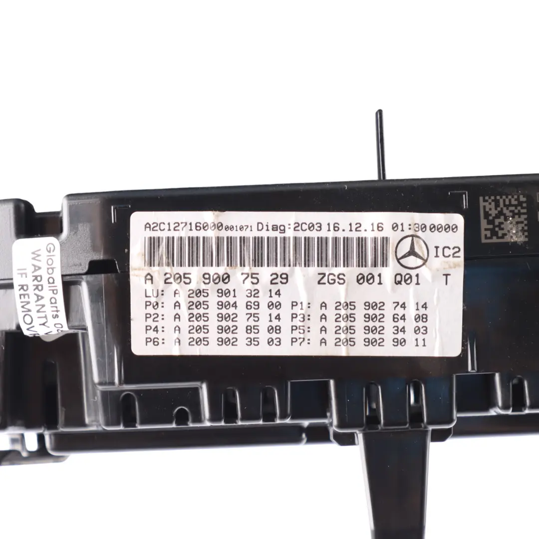 Instrument Cluster Speedometer Speedo Diesel Automatic to Mercedes W205 with Part number A2059007529 Mercedes W205 Instrument Cluster Speedometer Speedo Diesel Automatic - SKU RHD-A2059007529 - Part number A2059007529