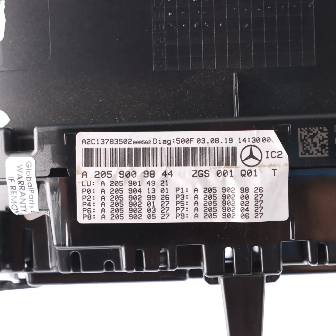 W253 Instrument Cluster Speedometer Diesel Automatic to Mercedes W205 with Part number A2059009844 Mercedes W205 W253 Instrument Cluster Speedometer Diesel Automatic - SKU RHD-A2059009844 - Part number A2059009844