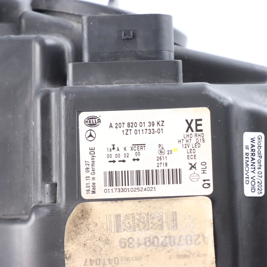 Front Lamp Headlight Passenger Side Left N/S to Mercedes C207 with Part number A2078200139 Mercedes C207 Front Lamp Headlight Passenger Side Left N/S - SKU RHD-A2078200539-1 - Part number A2078200139