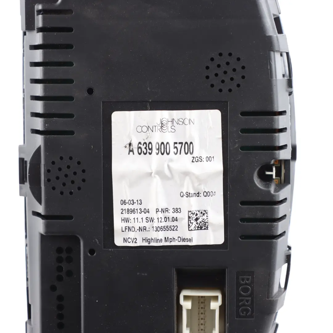 Mercedes Vito W639 Instrument Cluster Diesel Speedo Clocks Manual - SKU RHD-A6399005700-2 - Part number A6399005700