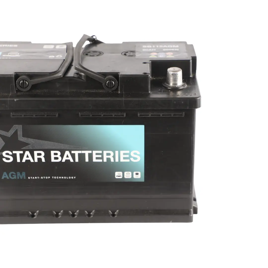 Batteries SB115AGM Car Battery AGM Start Stop 12V 80Ah 800EN to Star with Part number STAR-BATTERIES-80AH Star Batteries SB115AGM Car Battery AGM Start Stop 12V 80Ah 800EN - SKU STAR-BATTERIES-80AH - Part number STAR-BATTERIES-80AH