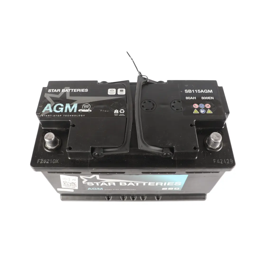 Batteries SB115AGM Car Battery AGM Start Stop 12V 80Ah 800EN to Star with Part number STAR-BATTERIES-80AH Star Batteries SB115AGM Car Battery AGM Start Stop 12V 80Ah 800EN - SKU STAR-BATTERIES-80AH - Part number STAR-BATTERIES-80AH