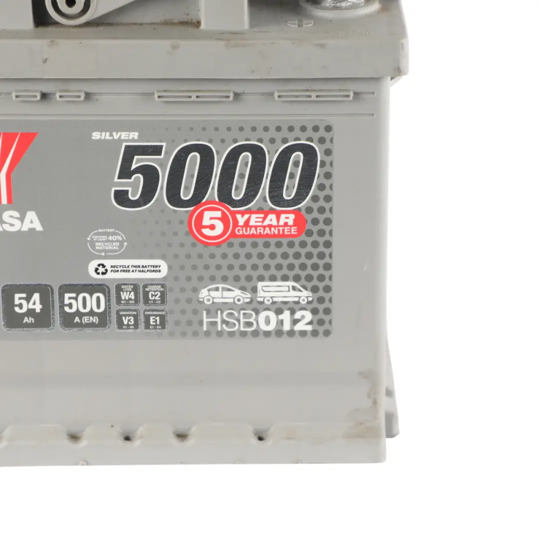  YUASA 5000 Silver High Performance Battery 12V 54Ah 500A HSB012 - SKU YUASA-54AH - Part number YUASA-54AH