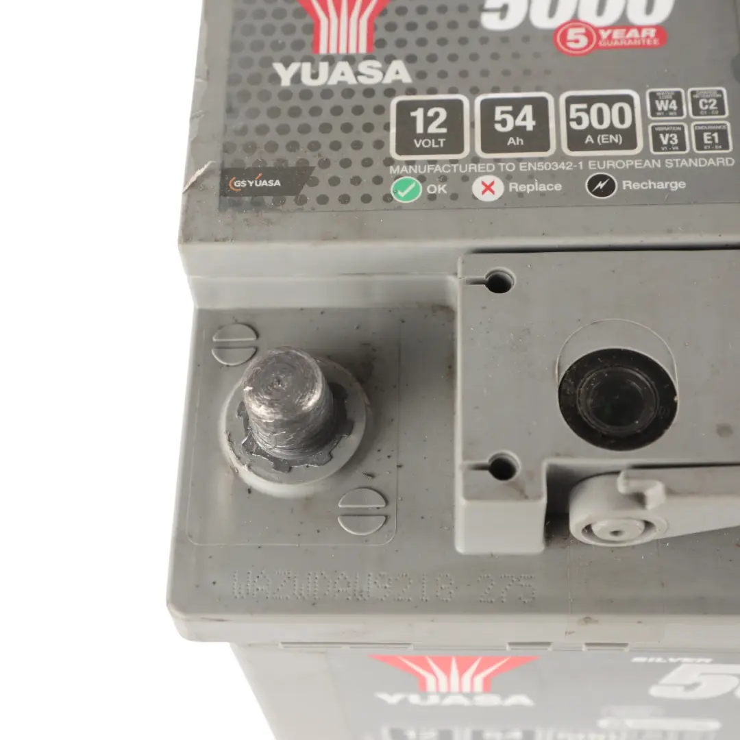 YUASA 5000 Silver High Performance Battery 12V 54Ah 500A HSB012 to with Part number YUASA-54AH YUASA 5000 Silver High Performance Battery 12V 54Ah 500A HSB012 - SKU YUASA-54AH - Part number YUASA-54AH