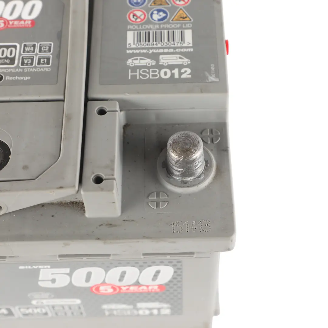  YUASA 5000 Silver High Performance Battery 12V 54Ah 500A HSB012 - SKU YUASA-54AH - Part number YUASA-54AH