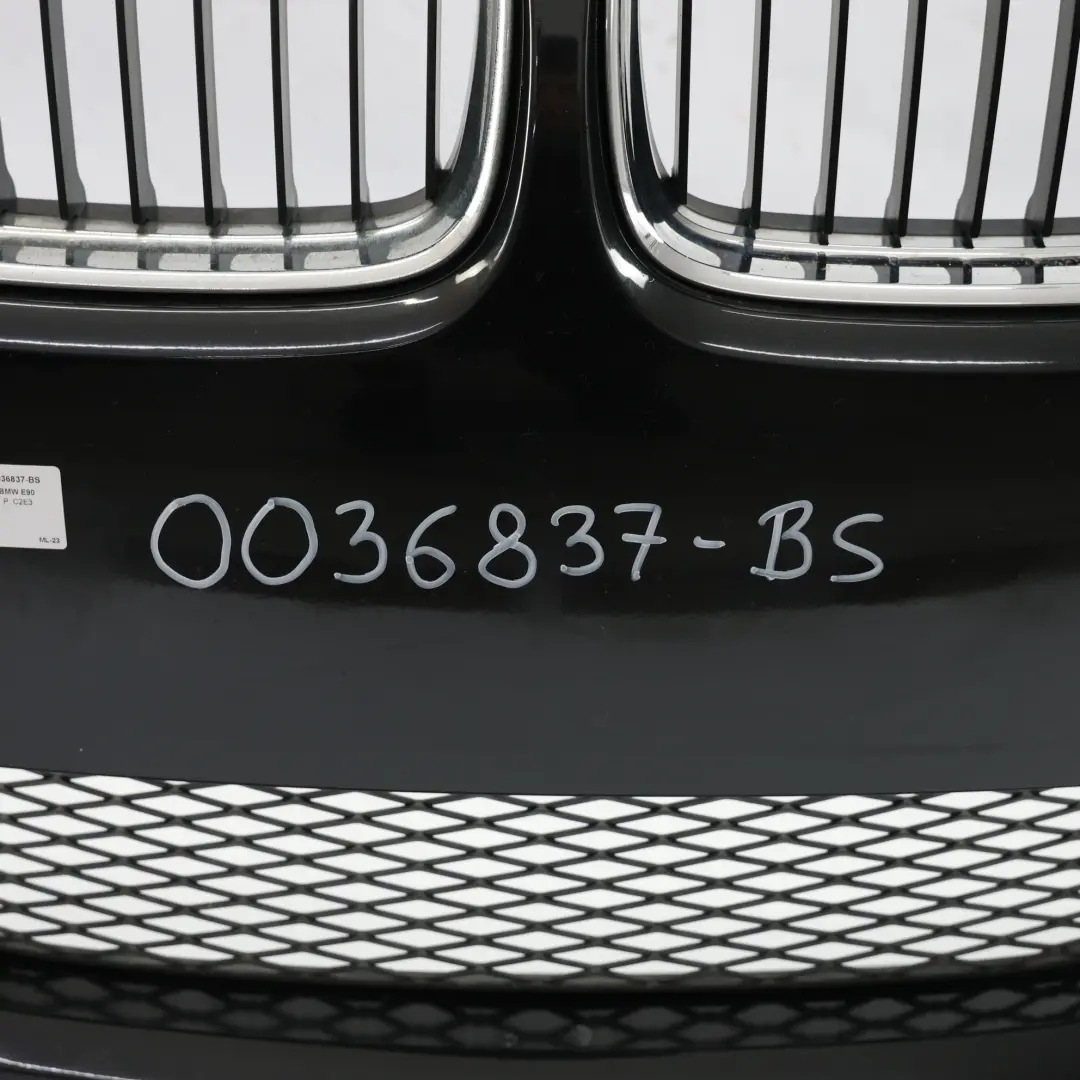 BMW E90 E91 LCI Complete Front Bumper Trim Panel Black Sapphire Metallic - 475 - SKU 0036837-BS - Part number 0036837