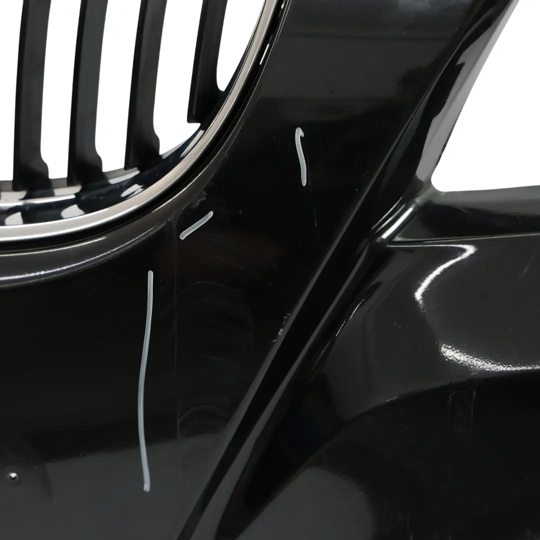 BMW E90 E91 LCI Complete Front Bumper Trim Panel Black Sapphire Metallic - 475 - SKU 0036837-BS - Part number 0036837