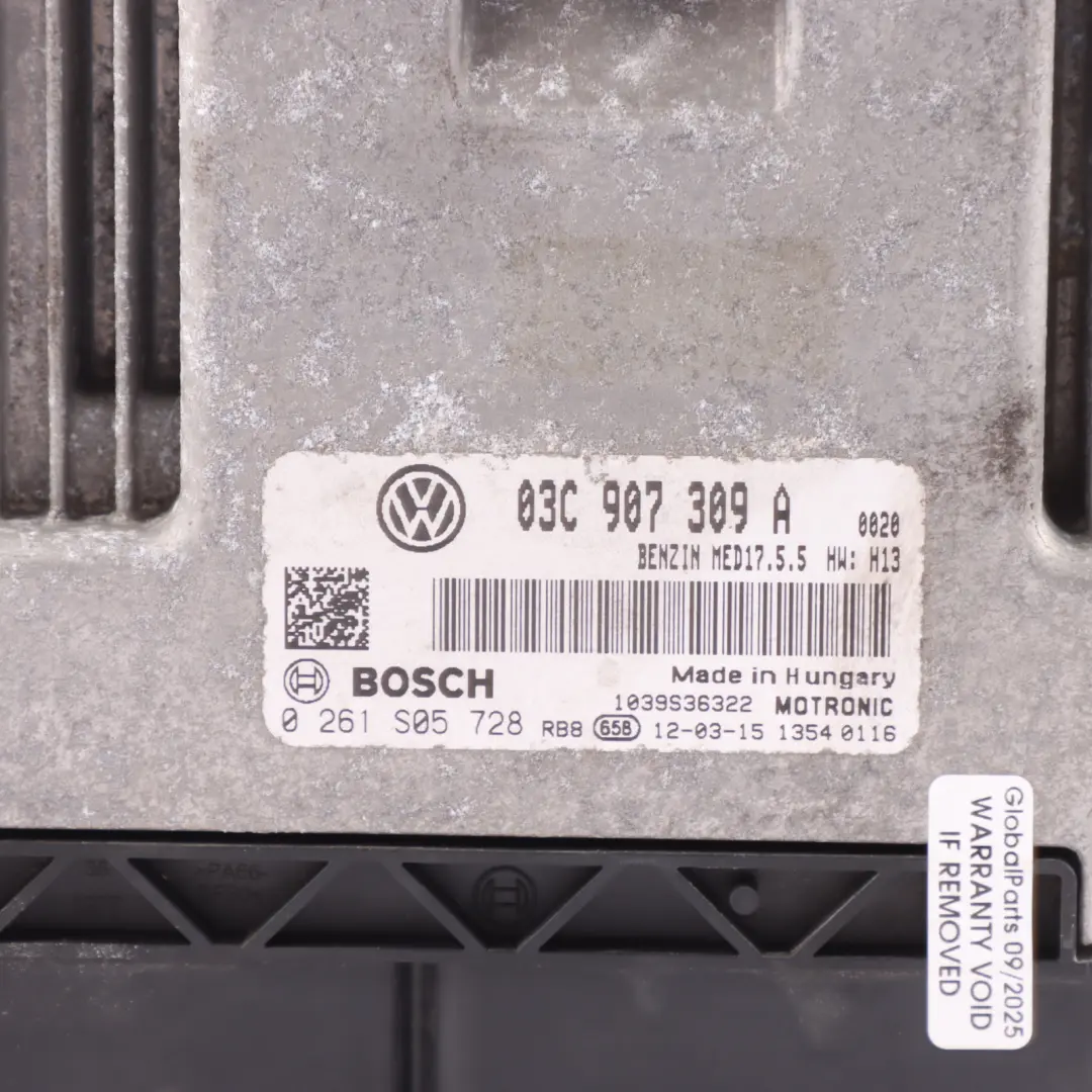 Mk6 1.4 TSI CAXA 122HP Engine Control ECU Manual to Volkswagen Golf with Part number 03C907309A Volkswagen Golf Mk6 1.4 TSI CAXA 122HP Engine Control ECU Manual - SKU 03C907309A - Part number 03C907309A