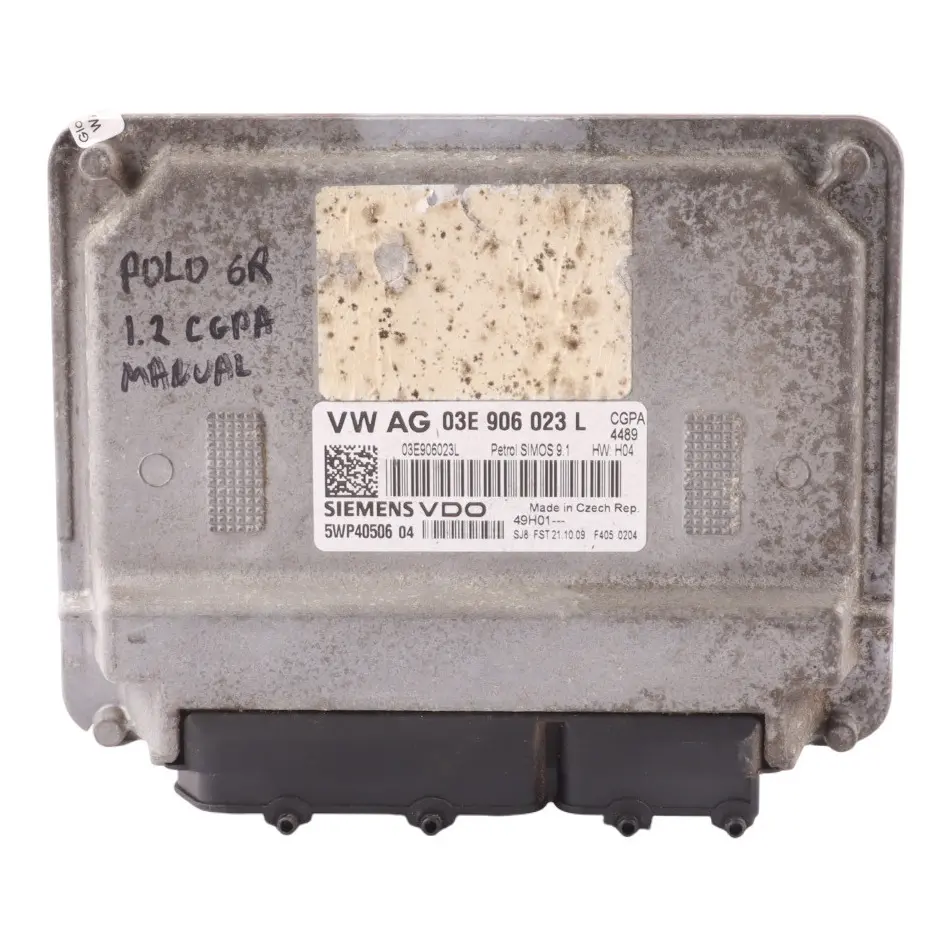 CGPB 60HP Engine Control ECU Manual to Volkswagen Polo 6R 1.2 MPI with Part number 03E906023L Volkswagen Polo 6R 1.2 MPI CGPB 60HP Engine Control ECU Manual - SKU 03E906023L - Part number 03E906023L