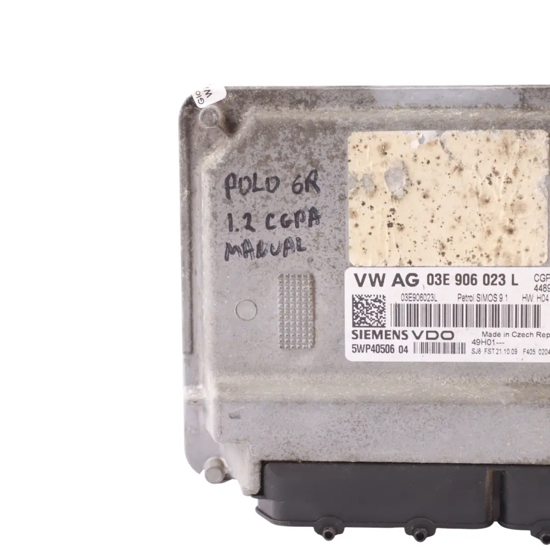 Volkswagen Polo 6R 1.2 MPI CGPB 60HP Engine Control ECU Manual - SKU 03E906023L - Part number 03E906023L