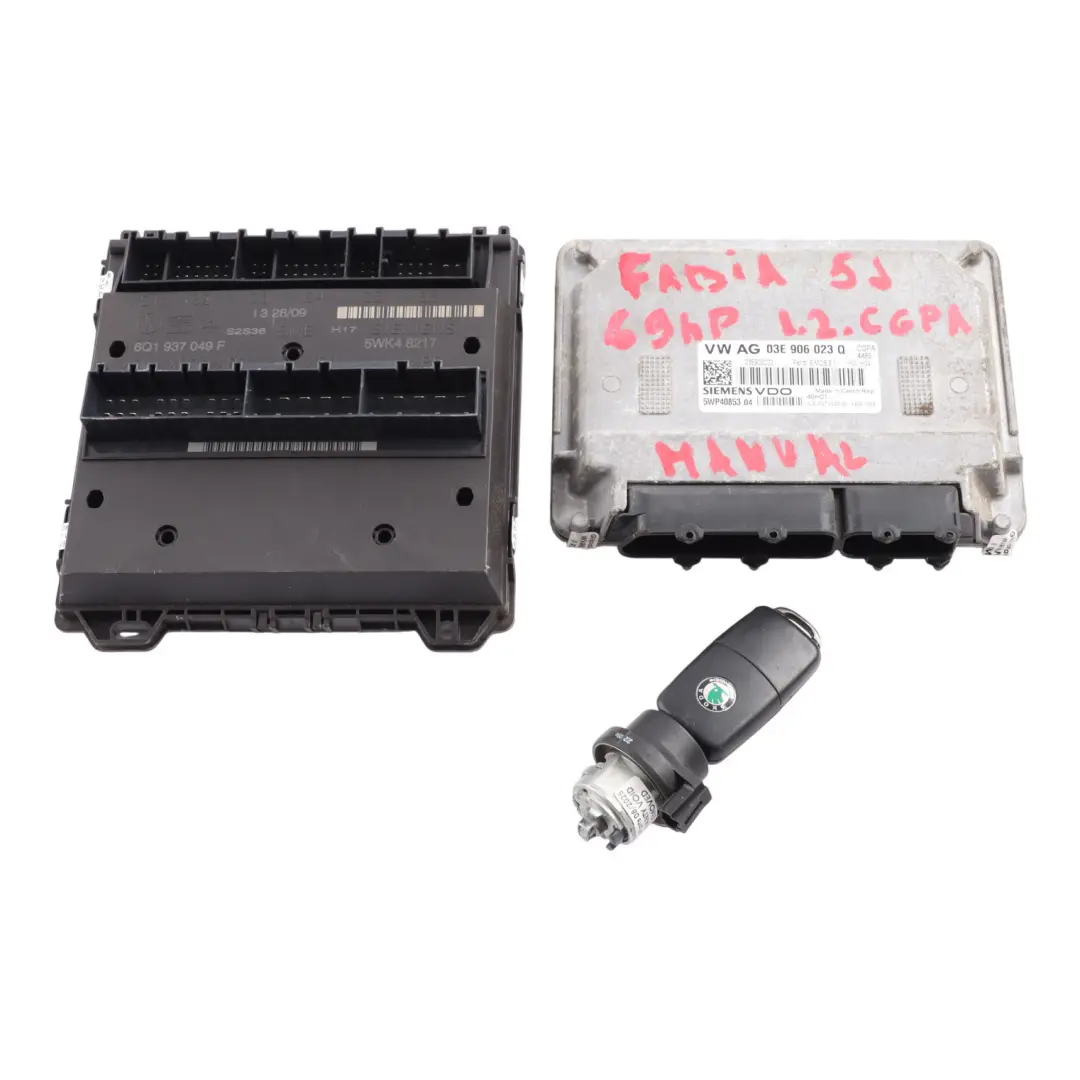 CGPA 69CV Kit De Calculateur Moteur pour Skoda Fabia 5J 1.2 à propos du numéro de pièce 03E906023Q Skoda Fabia 5J 1.2 CGPA 69CV Kit De Calculateur Moteur - SKU 03E906023Q - Numéro de pièce 03E906023Q
