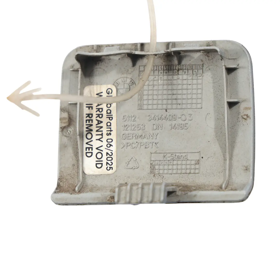 BMW X3 E83 Aleta Parachoques Trasero Argolla Remolque Gris Plateado - A08 - SKU 0403476-SBG - Número de pieza 0403476