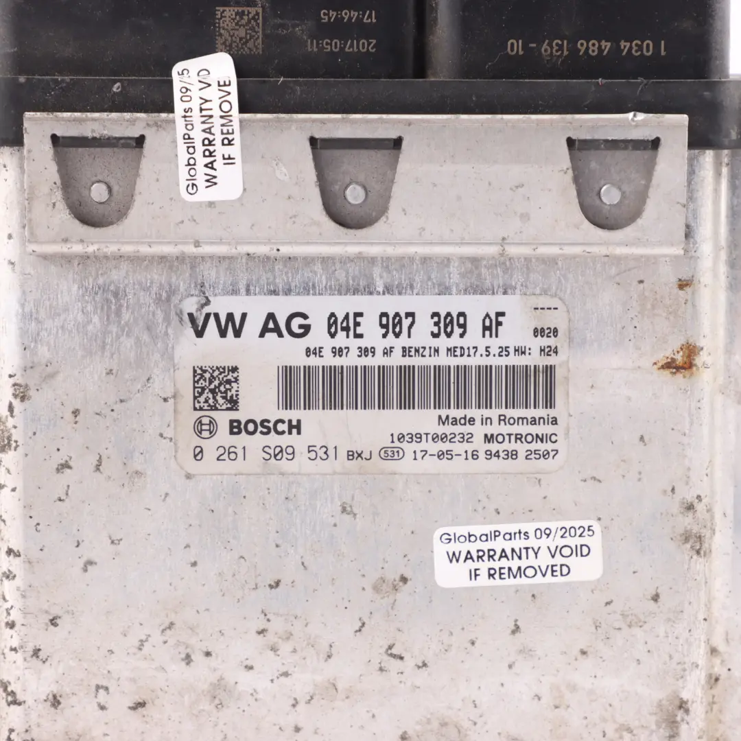 Volkswagen Polo 5 6C 1.2 TSI CJZC 90HP Engine Control ECU Kit Manual - SKU 04E907309AF-2 - Part number 04E907309AF