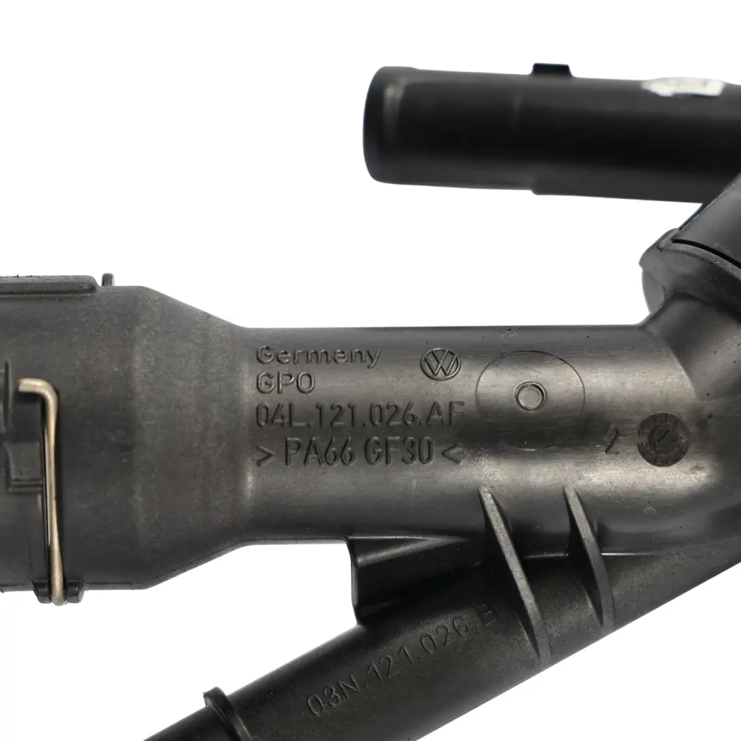 Thermostat Coolant Regulator Connector Pipe Hose to Audi Q2 GA Diesel with Part number 04L121026AF Audi Q2 GA Diesel Thermostat Coolant Regulator Connector Pipe Hose - SKU 04L121026AF - Part number 04L121026AF