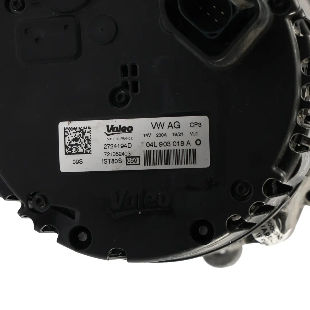 Audi A4 B9 A5 F5 Q5 FY A6 C8 A7 C8 Alternador Generador Valeo - SKU 04L903018A - Número de pieza 04L903018A