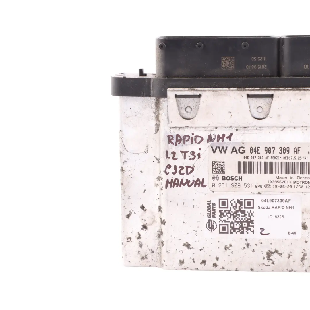 Skoda Rapid NH1 Engine Control Unit ECU Module 1.2 TSI CJZD 90HP - SKU 04E907309AF-1 - Part number 04E907309AF