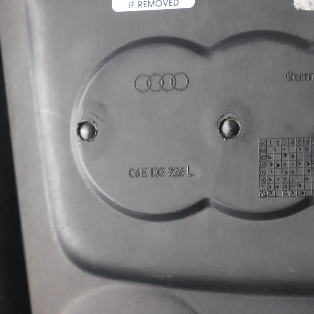 Acoustic Trim Panel Petrol to Audi A4 S4 B8 A5 S5 8T A6 C7 Engine Cover with Part number 06E103926L Audi A4 S4 B8 A5 S5 8T A6 C7 Engine Cover Acoustic Trim Panel Petrol - SKU 06E103926L - Part number 06E103926L