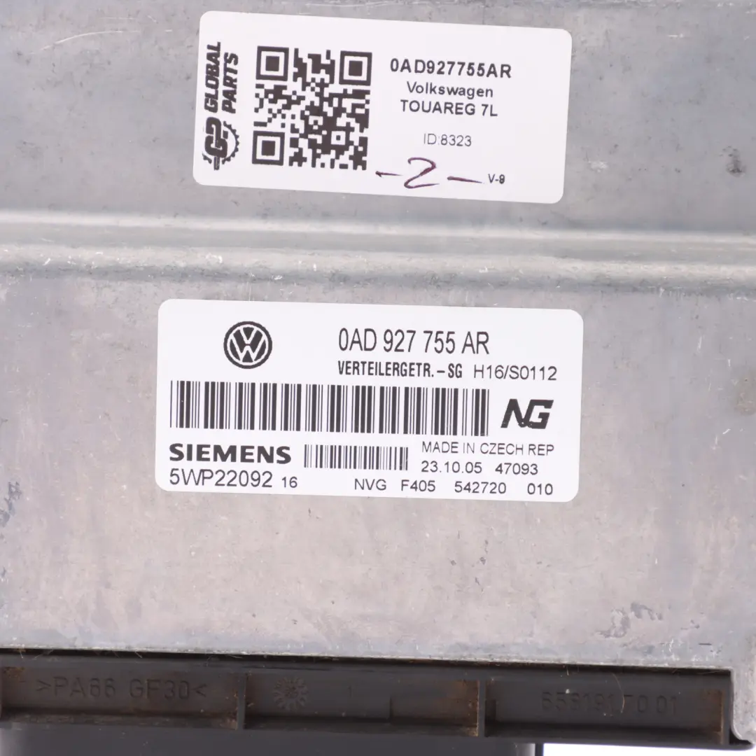 VW Volkswagen Touareg 7L Transfer Case Box Control Unit Module ECU - SKU 0AD927755AR - Part number 0AD927755AR