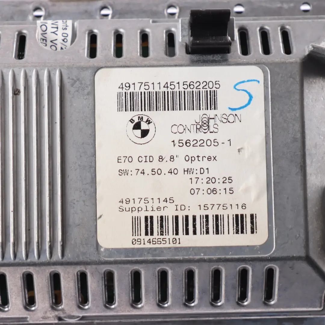  Moniteur embarqué BMW X5 E70 X6 E71 Système Sat Nav Ecran 8,8" - SKU 1138730-1 - Numéro de pièce 1138730