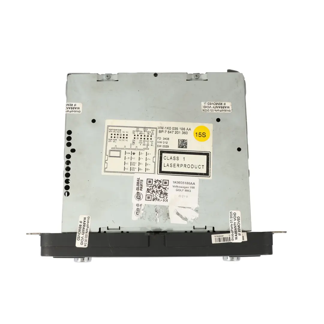VW Volkswagen Golf Mk5 Radio Samochodowe Odtwarzacz CD - SKU 1K0035186AA - Numer Części 1K0035186AA