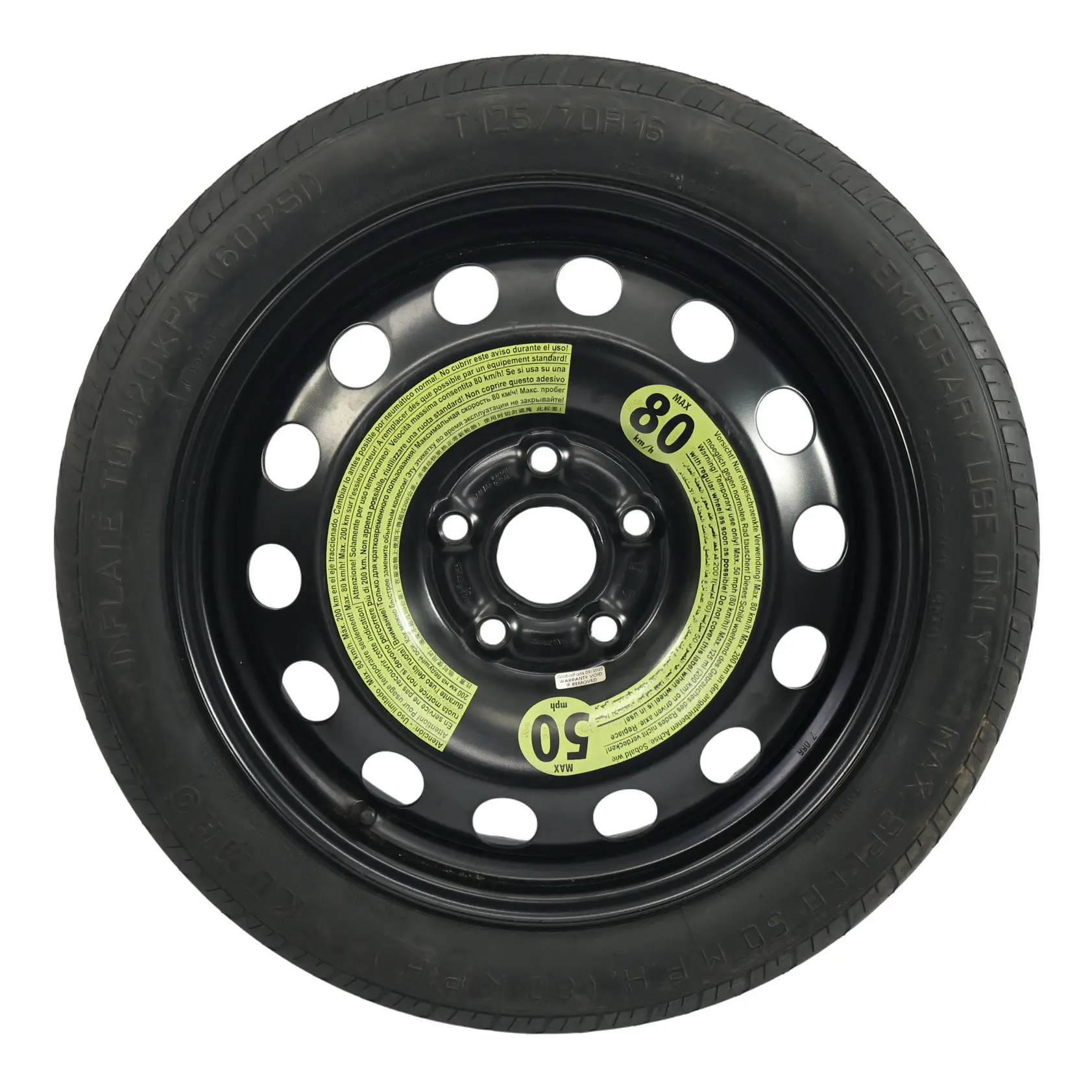 Audi A3 8P Ersatzrad Space Saver Rad Stahl R16 3.5J 125/70 1K0601027AL