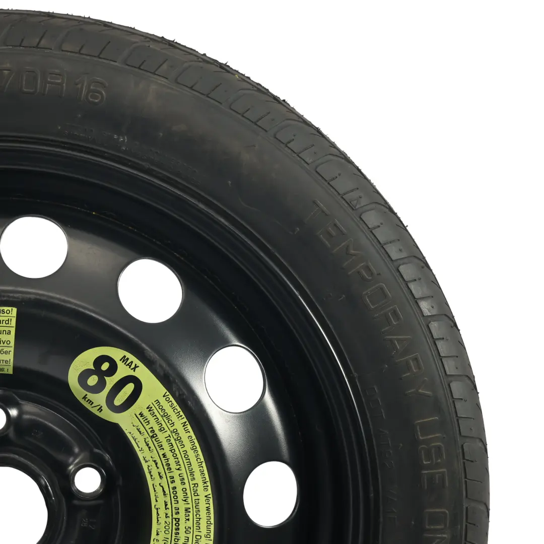 Audi A3 8P Rueda Repuesto Ahorro Espacio Acero R16 3.5J 125/70 - SKU 1K0601027AL-3 - Número de pieza 1K0601027AL
