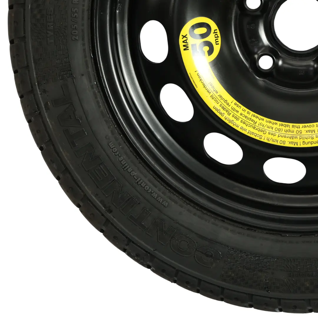 Roue Secours Acier Continental R16 6,5J 205/55 ET:50 pour Skoda Octavia II à propos du numéro de pièce 1K0601027K Skoda Octavia II Roue Secours Acier Continental R16 6,5J 205/55 ET:50 - SKU 1K0601027K - Numéro de pièce 1K0601027K