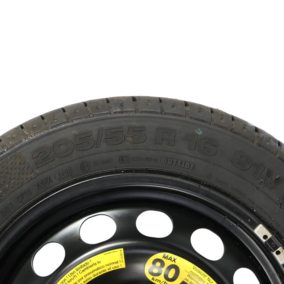 Roue Secours Acier Continental R16 6,5J 205/55 ET:50 pour Skoda Octavia II à propos du numéro de pièce 1K0601027K Skoda Octavia II Roue Secours Acier Continental R16 6,5J 205/55 ET:50 - SKU 1K0601027K - Numéro de pièce 1K0601027K